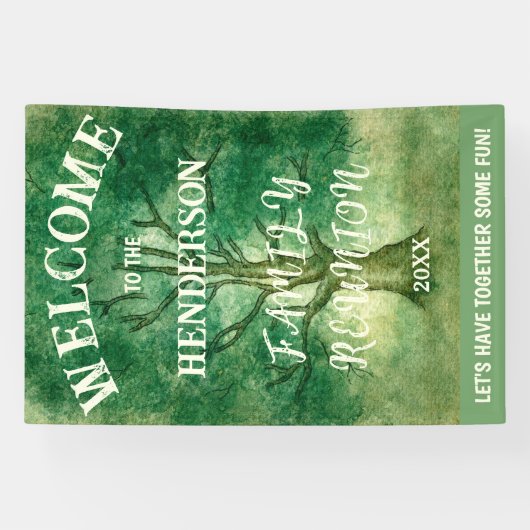 VERTICALE WATERVERF RUSTIC OAK TREE FAMILIE REUNIO SPANDOEK (Horizontaal)