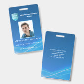 Verticale werknemer Foto-ID met Logo Badge (Front & Back)