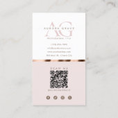 Verticale White Rose Gold Grace Visitekaartje (Achterkant)