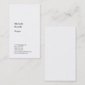 Verticale White Trendy Vlogger Blogger Web Designe Visitekaartje (Voorkant / Achterkant)