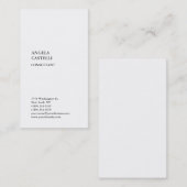 Verticale witte rendy Modern Minimalistisch Plain Visitekaartje (Voorkant / Achterkant)