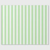 Verticale zachte groene en witte strepen cadeaupapier (Vlak)