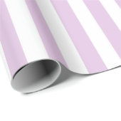 Verticale zachte Paarse en witte strepen Cadeaupapier (Rol Hoek)
