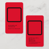Verticale zijde, elegant, modern, rood vlak visitekaartje (Voorkant / Achterkant)