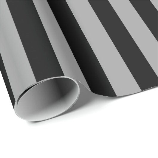 Verticale zilver en zwarte strepen cadeaupapier (Rol Hoek)