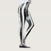 Verticale zwart-witte streep leggings (Rechts)