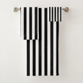 Verticale zwarte en witte strepen bad handdoek (Insitu)