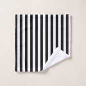 Verticale zwarte en witte strepen bad handdoek (Wasdoekje)