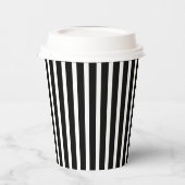 Verticale zwarte en witte strepen papieren bekers (Links)