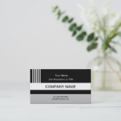 Verticale zwarte en witte strepen visitekaartje (Staand voorkant)