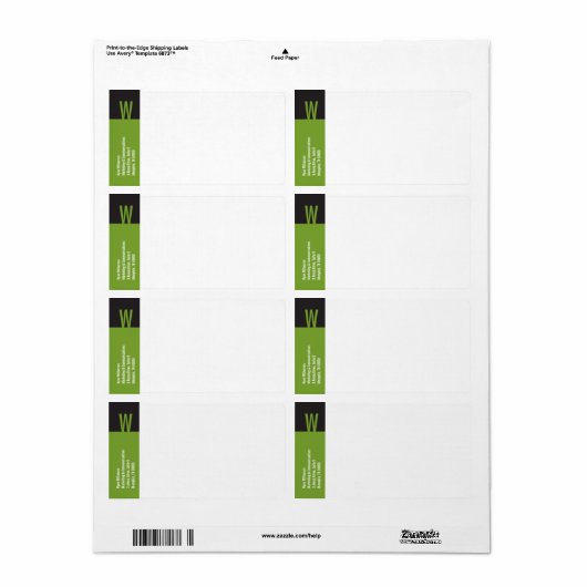 Verticalité Monogramme Étiquette d'expédition (Feuille entière)