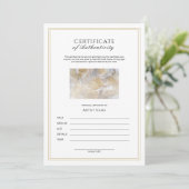 Verticle Certificate of Authenticity for Artwork Kaart (Staand voorkant)