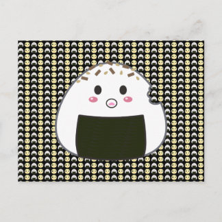 Vertogen Onigiri en Chick in Black Briefkaart