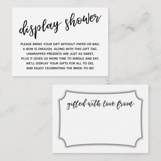 Vertoning met handschriftenscherm — Cadeau Informatiekaartje (Voorkant / Achterkant)