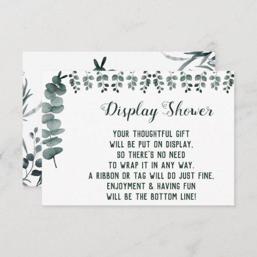 Vertoning van de Bridal Weddenschap Greenery Eucal Informatiekaartje (Voorkant / Achterkant)