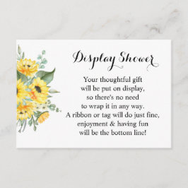 Vertoning van de Bridal Wedding Shower - Zonnebloe Informatiekaartje