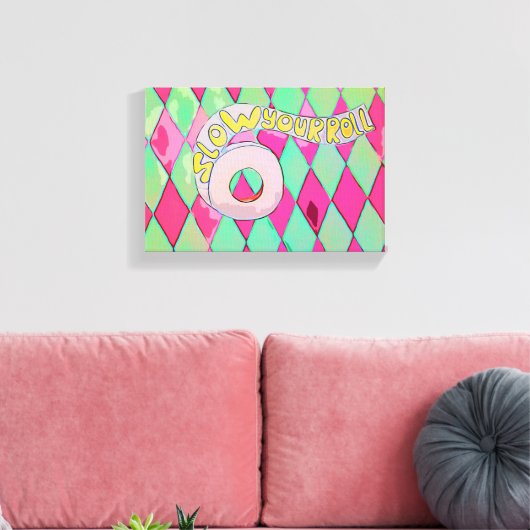 Vertraag je rol, Pop Art Badkamer Wall Art Canvas Afdruk (Insitu (Woonkamer))