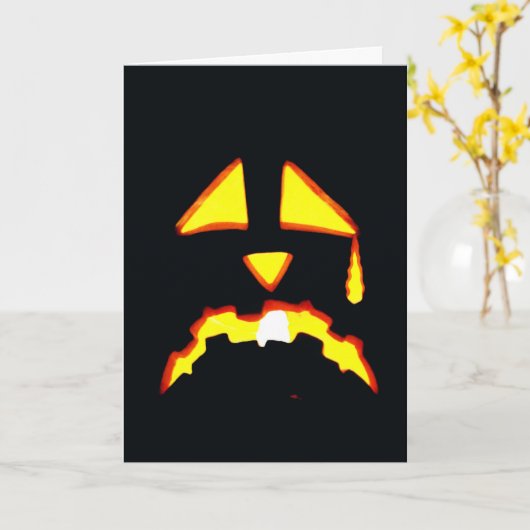 Vertraagd Halloween Huilen Jack o' Lantern Kaart (Gele Bloem)