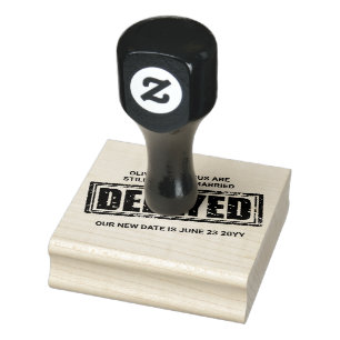 Vertraagde bruiloft met je nieuwe datumstempel 	rubberstempel