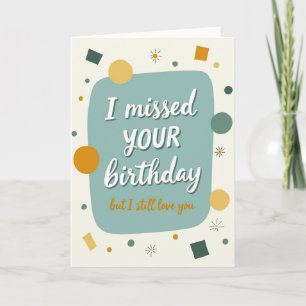 Vertraagde Verjaardags Teal Script Kaart