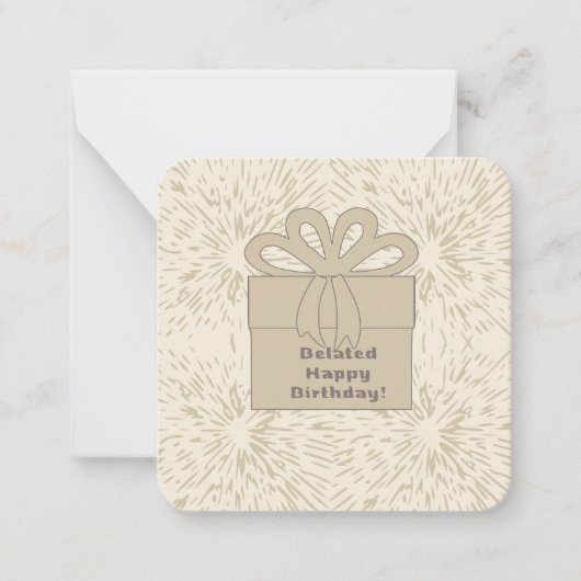 Vertraagde verjaardagswensen notitiekaartje (Voorkant)