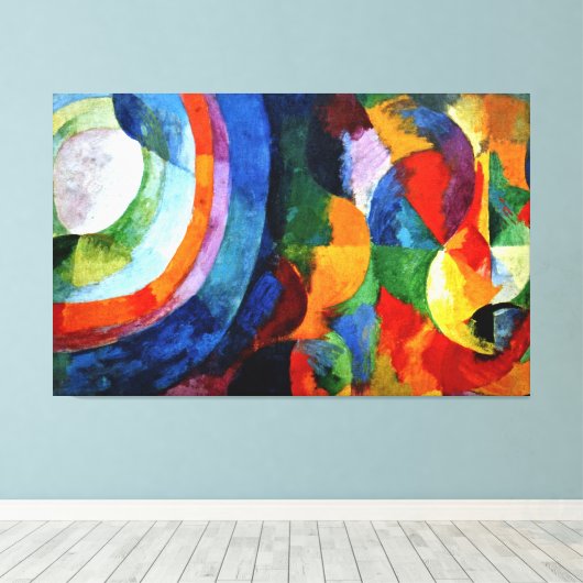 Vertraging - Circulaire vormen, zon, maan Canvas Afdruk (Insitu (Houten vloer))