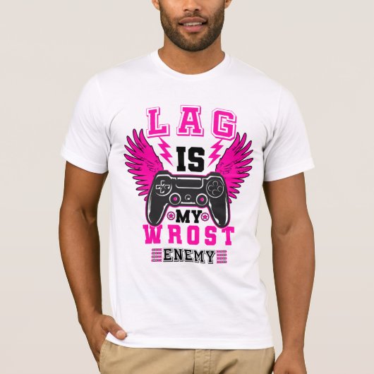 "Vertraging is mijn ergste vijand" - Gamer grafisc T-shirt (Voorkant)