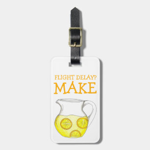 Vertraging vlucht? Make Lemonade Funny Yellow Lemo Bagagelabel
