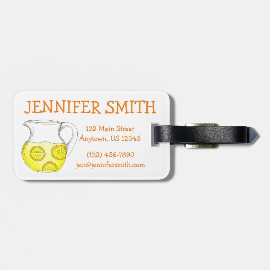 Vertraging vlucht? Make Lemonade Funny Yellow Lemo Bagagelabel (Achterkant horizontaal)