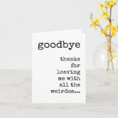 Vertrek collega, sarcastisch, grappig, minimalisti kaart (Gele Bloem)