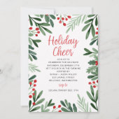 Vertrek en Holly Border kerstfeest Kaart (Voorkant)