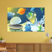 Vertrek naar de Aarde Canvas Afdruk (Insitu (Woonkamer))