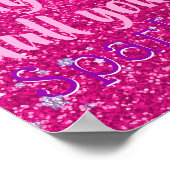Vertrek nooit uw spaarquote roze glitter poster (Hoek)