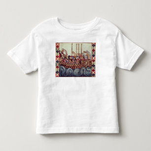 vertrek van een boot voor de kruistochten; kinder shirts
