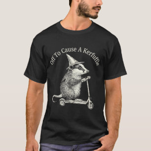 Vertrekken om een rel te schoppen buidelrat humor t-shirt