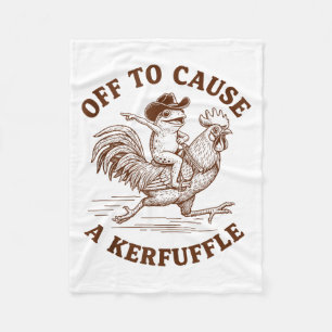 Vertrekken om een rel te schoppen Grappige Cowboy  Fleece Deken