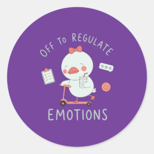Vertrekken om emoties te reguleren Grappige therap Ronde Sticker