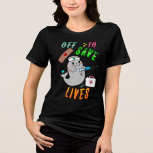 Vertrekken om levens te redden Tri-Blend shirt