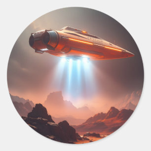Vertrekpunt – Sci-Fi Reis Kunst Klassieke Ronde Sticker