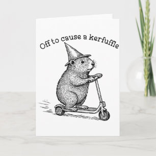 Vertrekt om een rel te schoppen, grappige grondeek kaart