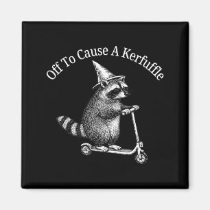 Vertrekt om een rel te schoppen Grappige wasbeer r Magneet