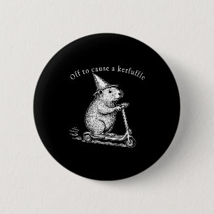 Vertrekt om herrie te schoppen, grappige grondeekh ronde button 5,7 cm