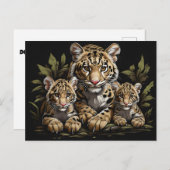 Vertroebelde luipaard met welpen briefkaart (Voorkant / Achterkant)