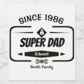 Vertrouw aan de superheld wijn etiket (Enkel label)