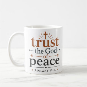 Vertrouw de God van Vrede Bijbelse Waarheid Quote Koffiemok