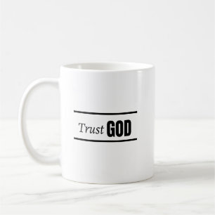 Vertrouw God Christelijke Spreuk Geloof Minimalist Koffiemok