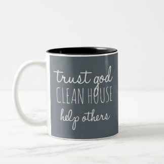 Vertrouw God Clean House Help anderen - Religheid Tweekleurige Koffiemok