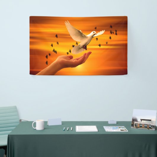 Vertrouw God met Dove in Hand Spandoek (Beurs)