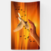 Vertrouw God met Dove in Hand Spandoek (Verticaal)
