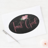 Vertrouw God Ovale Sticker (Envelop)